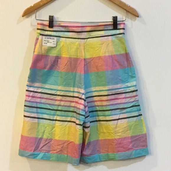 NWT Vintage Rainbow High Waist Shorts Fits Small Preppycore Madras - Picture 3 of 6